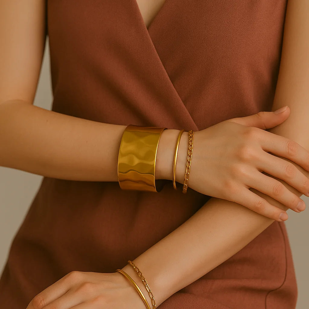 Pulsera texturizada brillante