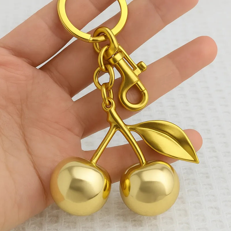Golden Cherry Bag Charm