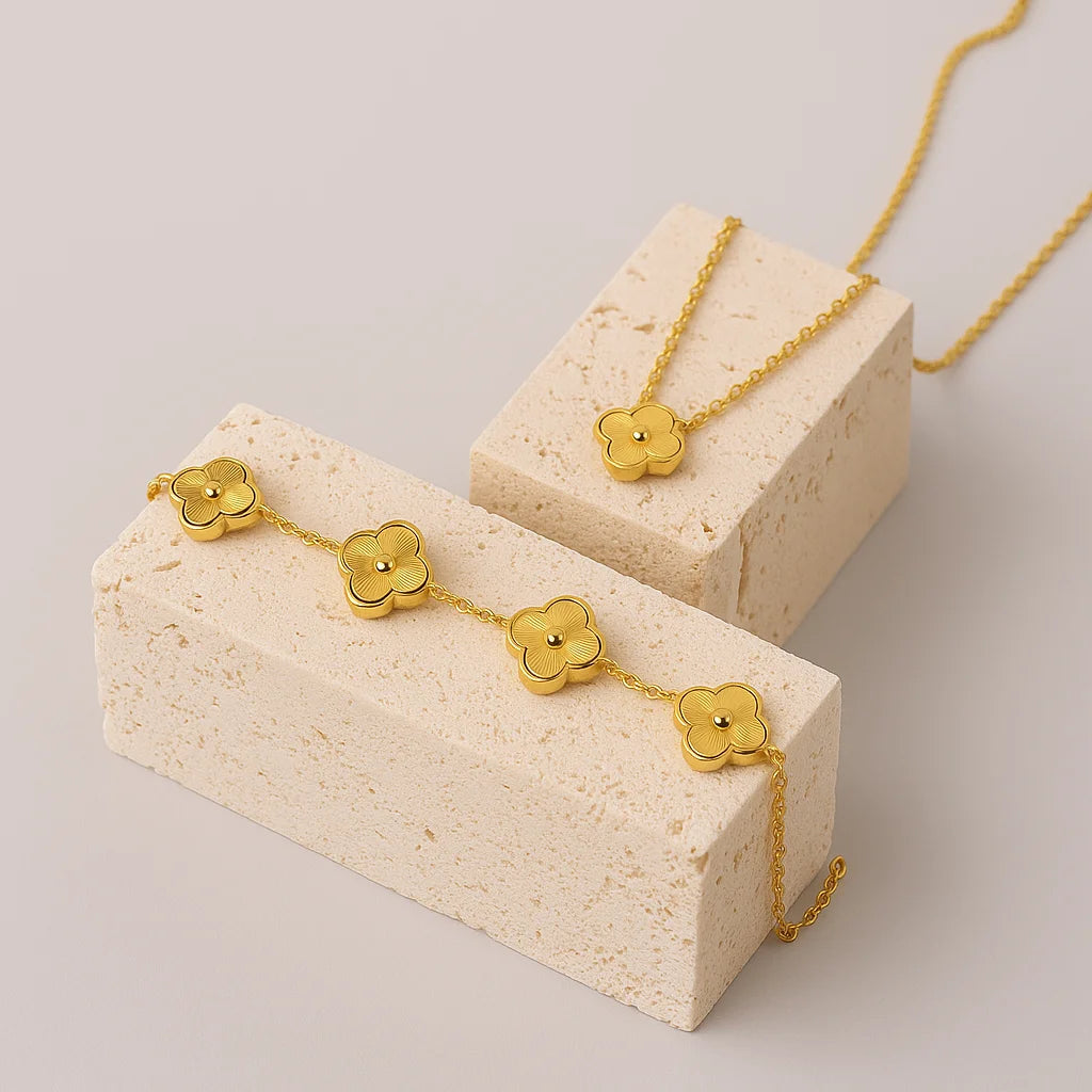 Goldenes Kleeblatt-Armband