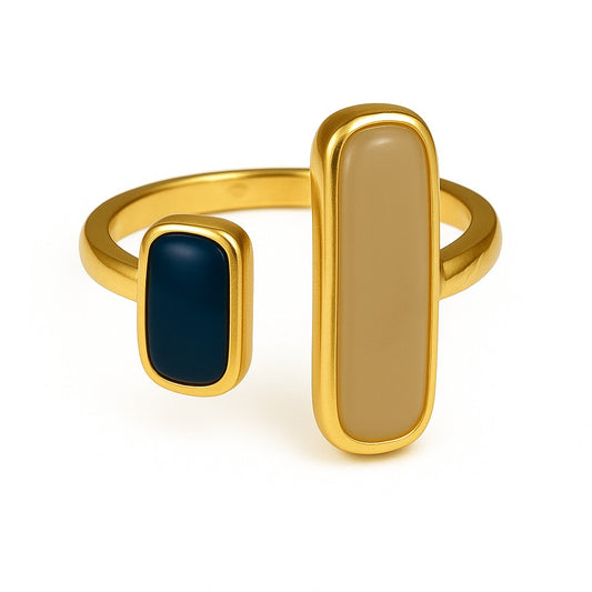 Anillo de doble piedra