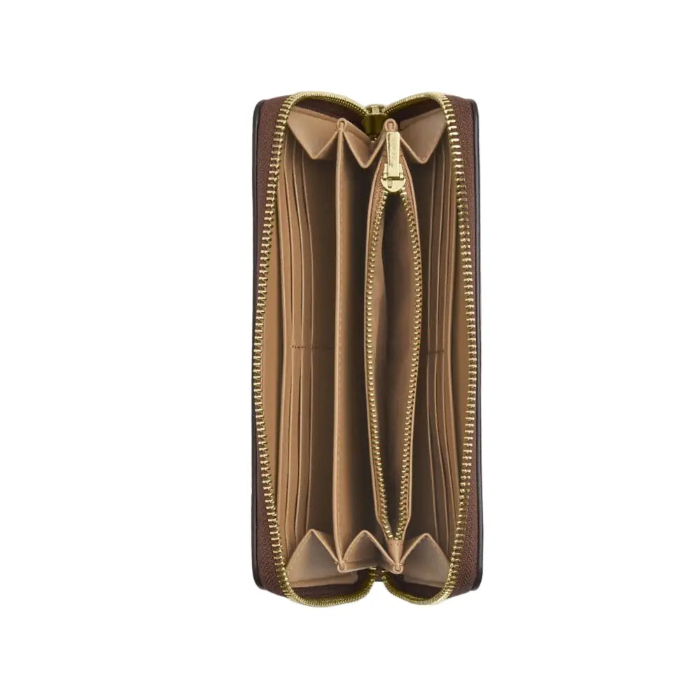 Lange Geldbörse mit Reißverschluss aus charakteristischem Canvas mit Kirschmuster