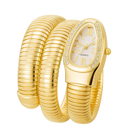 Luxe Snake Watch – Gold Edition
