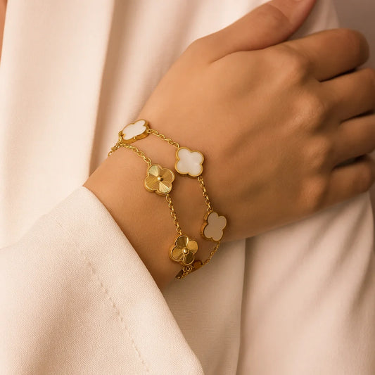 Golden Clover Leaf Bracelet