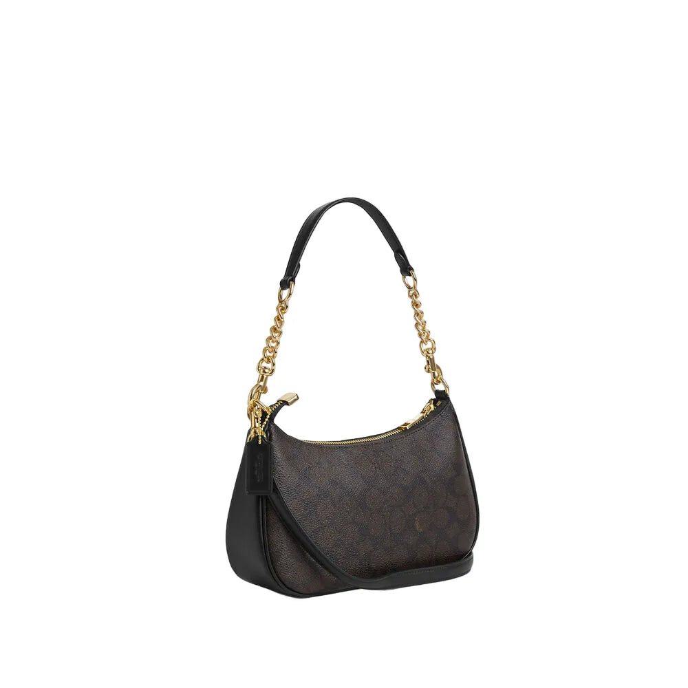 Teri Schultertasche – Gold/Schwarz