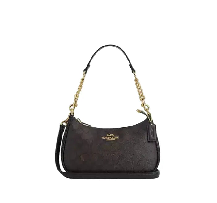 Teri Schultertasche – Gold/Schwarz