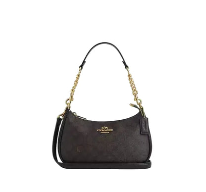 Teri Schultertasche – Gold/Schwarz