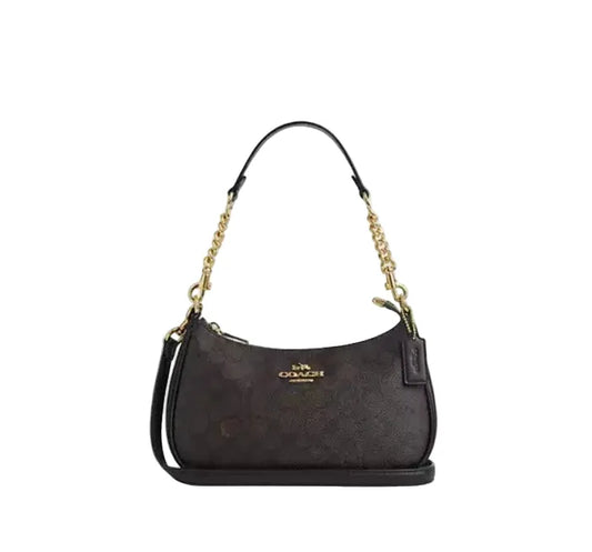 Teri Schultertasche – Gold/Schwarz