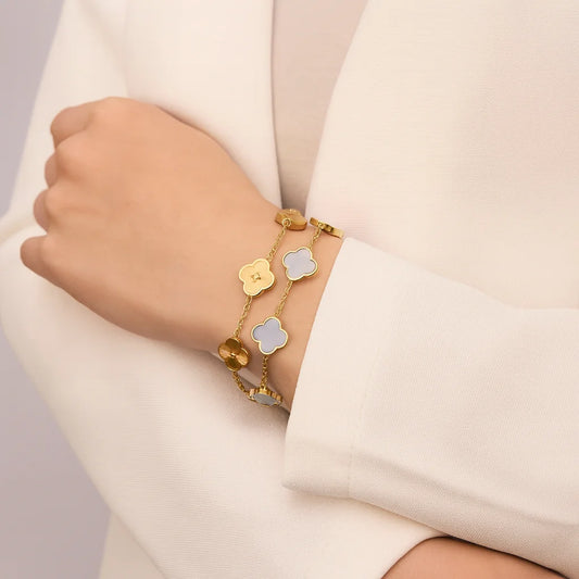 Goldenes Kleeblatt-Armband